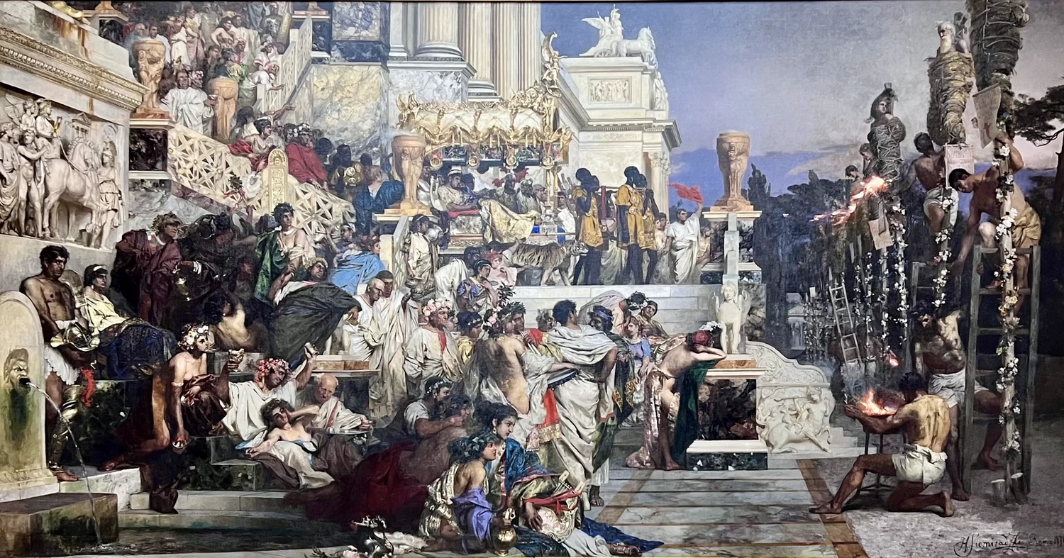 Henryk Siemiradzki - Le torce di Nerone, Galleria d'arte polacca del XIX secolo nel Sukiennice